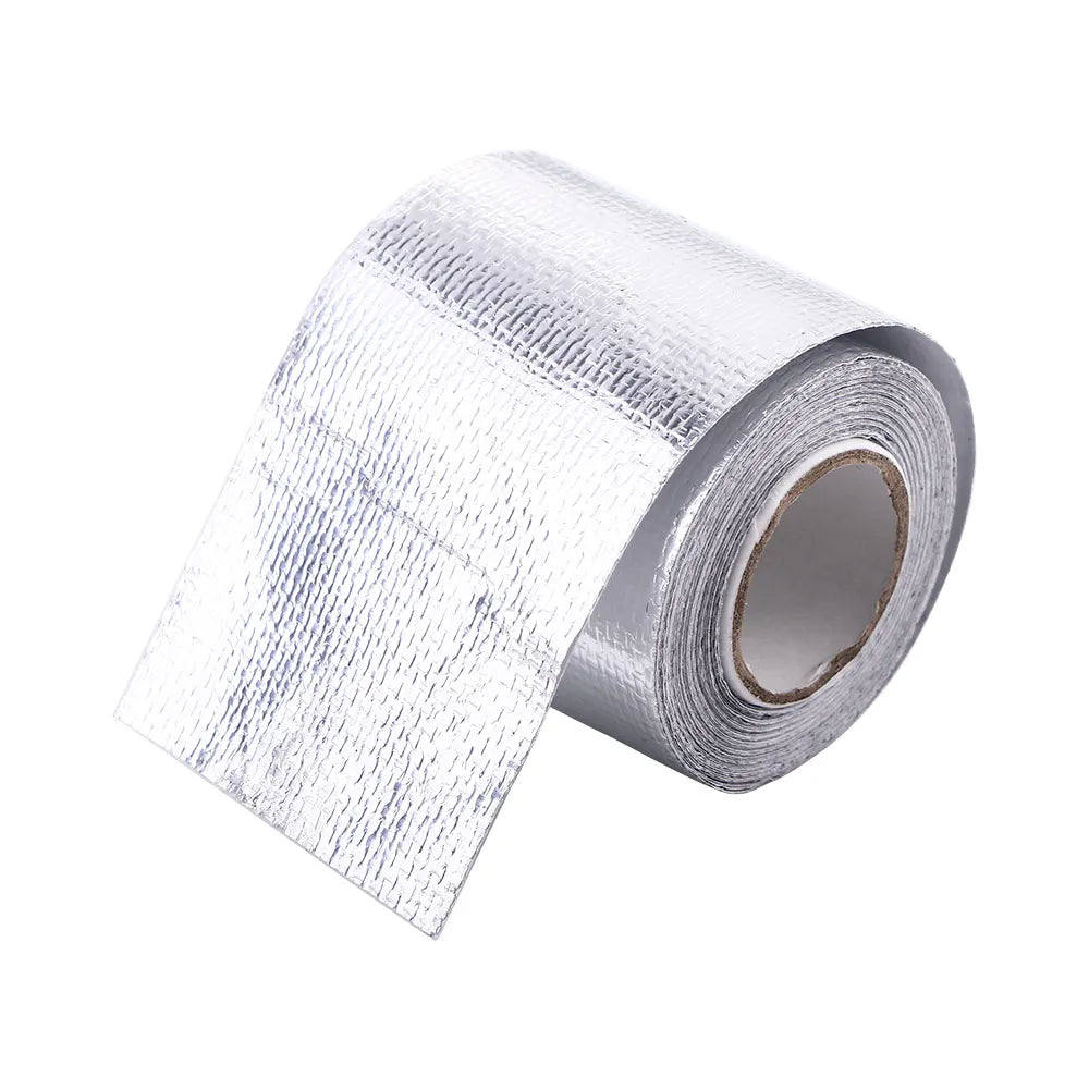 5M Exhaust Pipe Silver Protection Foil Tape Self-adhesive Sticker Zpaxo silver