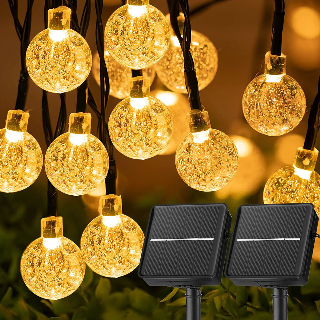 Solar String Lights Waterproof Lighting 8 Modes Crystal Led Lamp Zpaxo