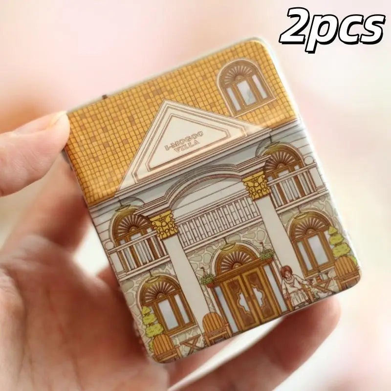 Metal Storage Box Mini Vintage Organizer House-shaped Can Candy Zpaxo A2