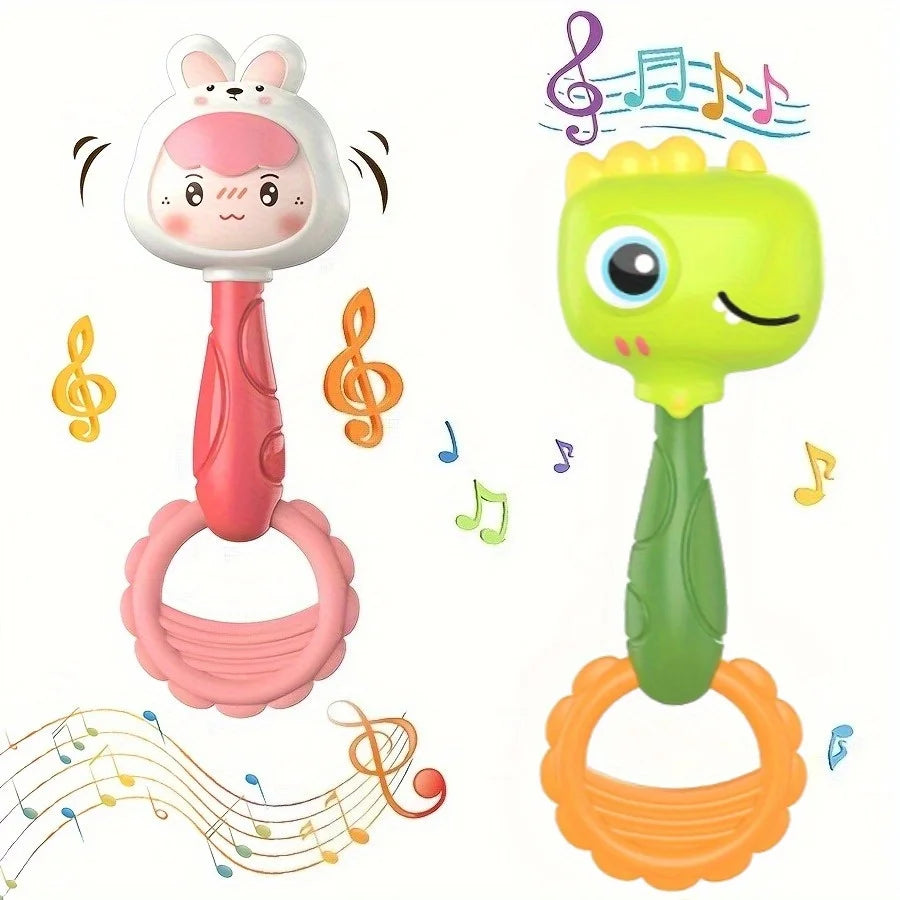 Baby Hand Chime Toy Cute Pink Rabbit Green Dinosaur Design Promotes