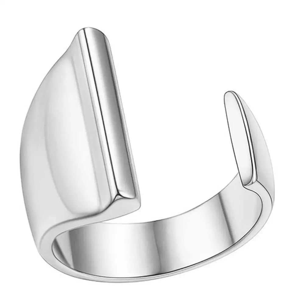 A-Z Initial Letter Ring – Adjustable Open Band Ring for Women