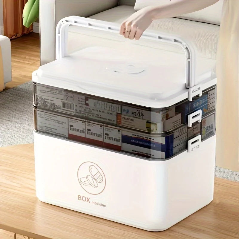 3-Tier Medicine Cabinets Organizer Family Emergency Storage Box