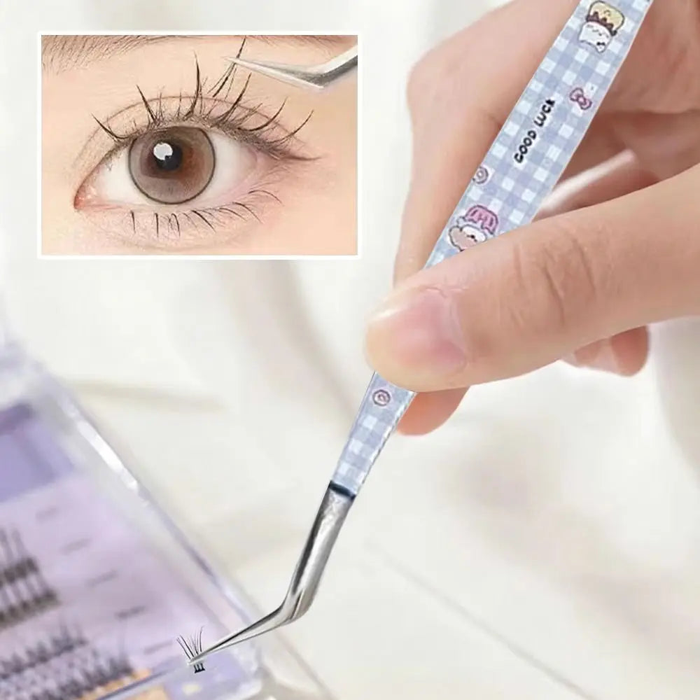 Stainless Steel Curved Stickers Tweezers Precision Anti-static False Zpaxo