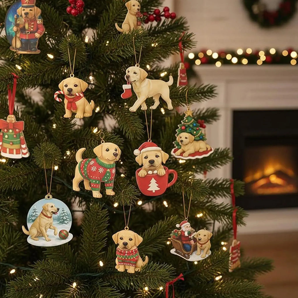 Dog Advent Calendar 2025 2D Acrylic Christmas Ornaments 24 Days