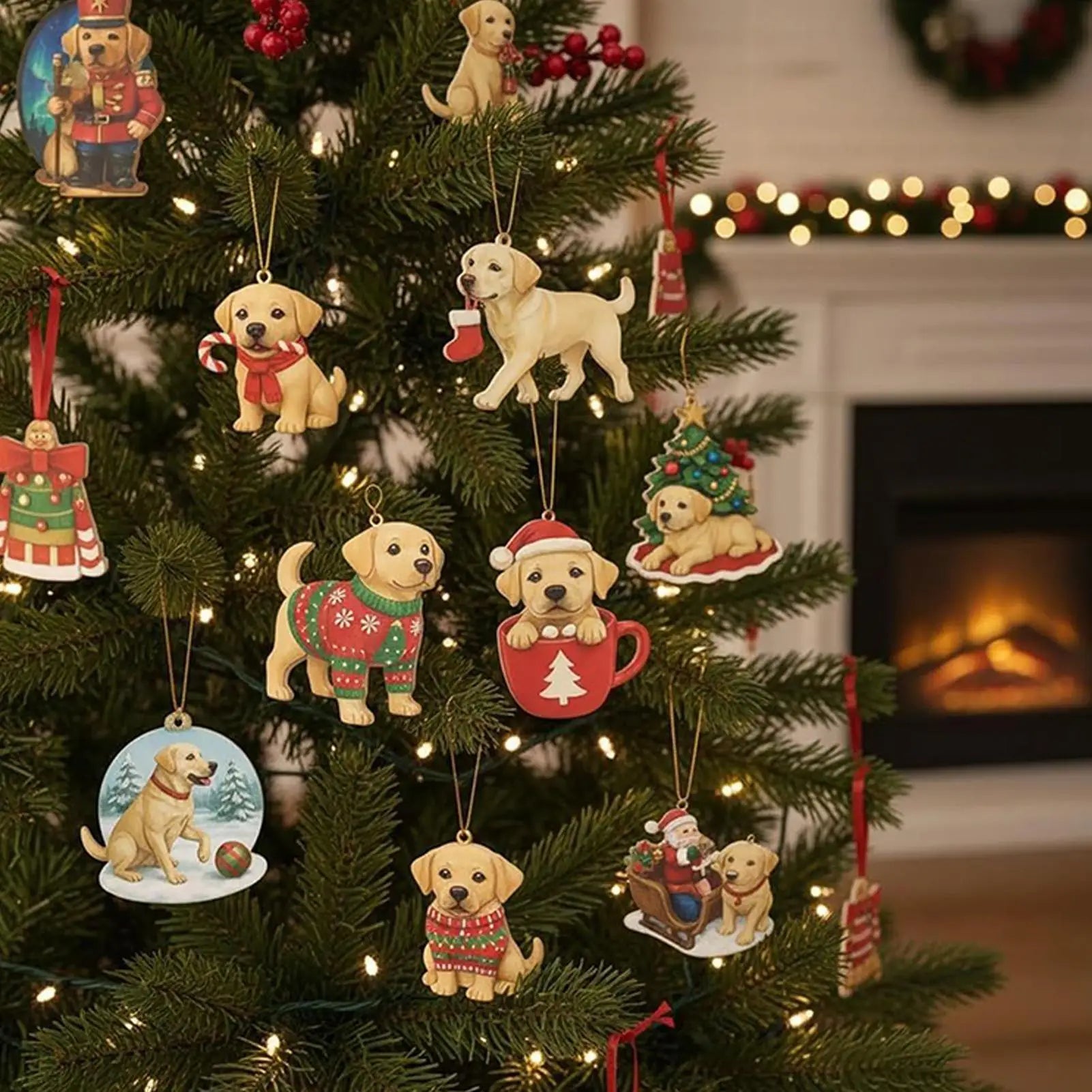 Dog Advent Calendar 2025 2D Acrylic Christmas Ornaments 24 Days