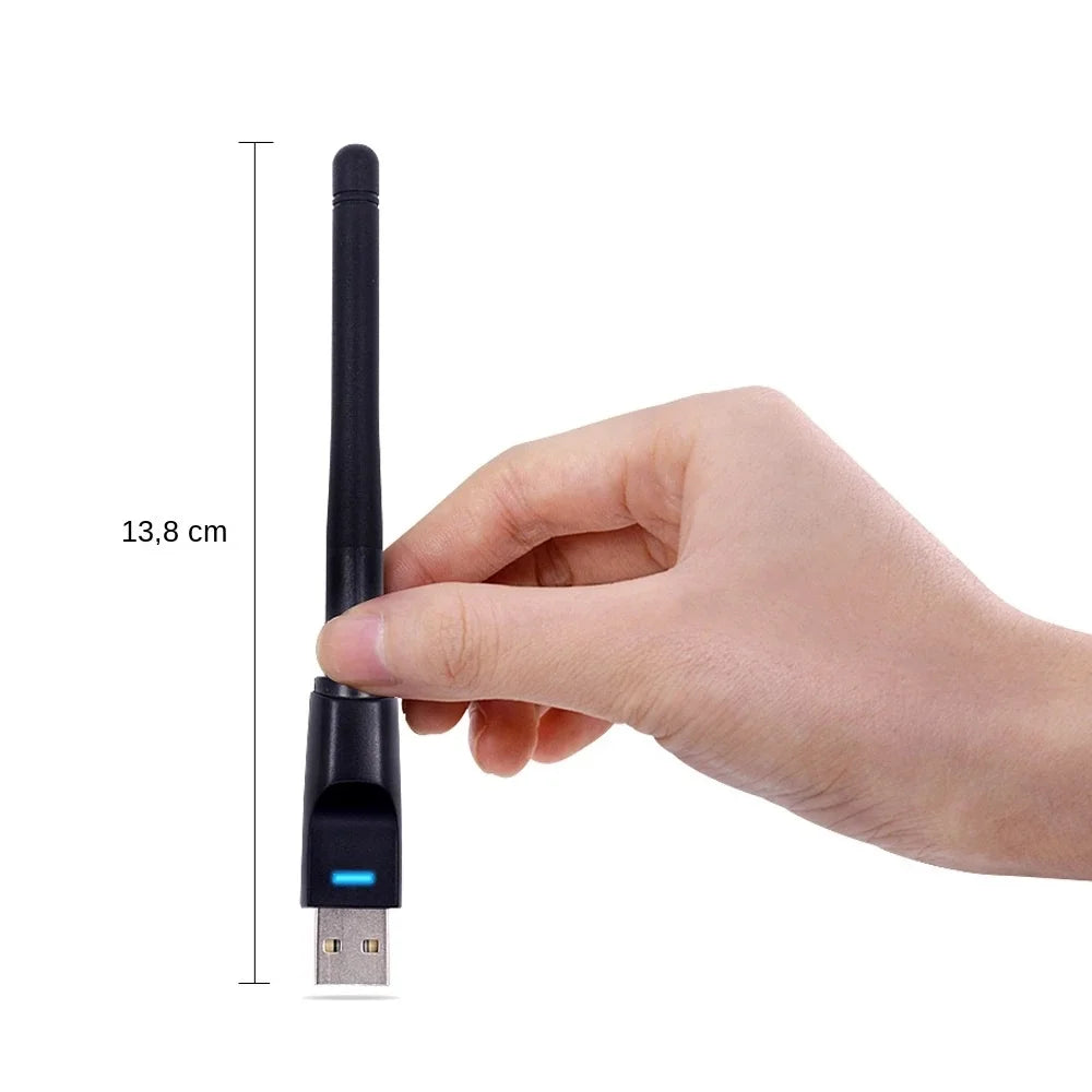 150Mbps RTL8188 USB Adapter 2.4Ghz Network Card Antenna WiFi USB Dongle 802.11ax Wireless WiFi Receiver For PC Laptops Driver Zpaxo