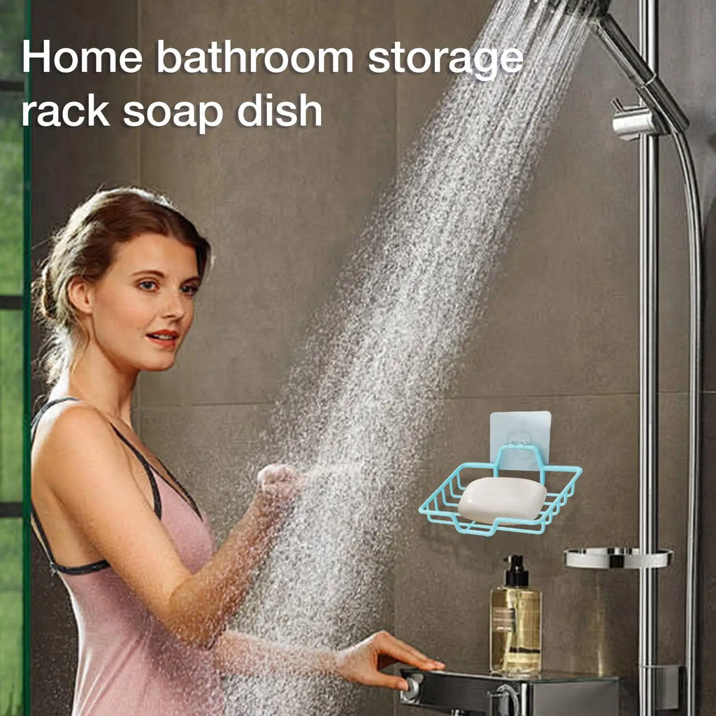 Shower Soap Holder Adhesive Storage Wall Mounted Soap Dish Organizer Container Saver Sponge Holder Organization Storage Zpaxo