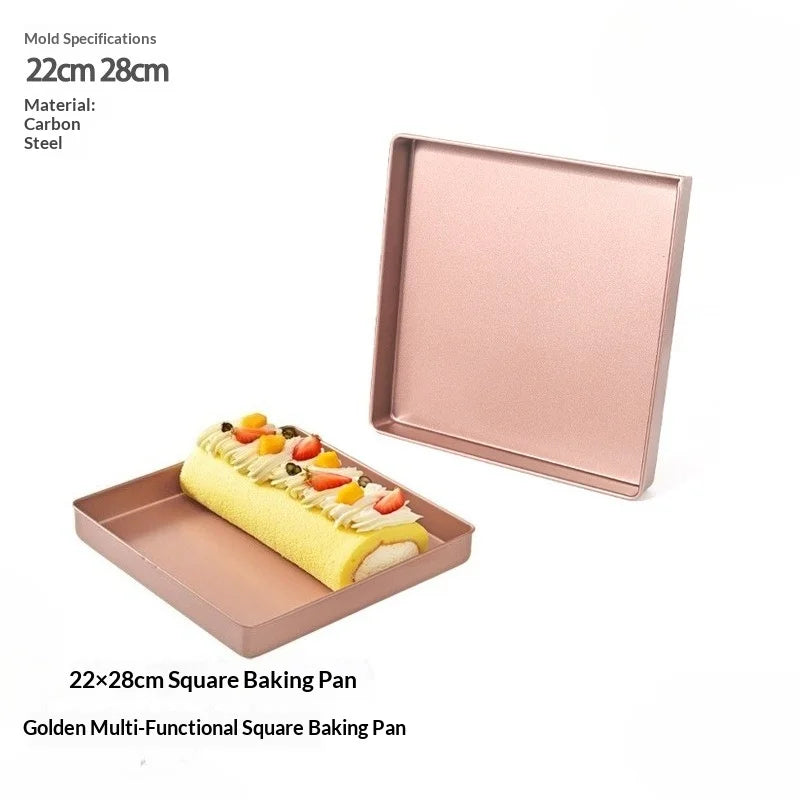 Square Non-Stick Carbon Steel Baking Pan – Cake Cookie Pizza Non-Stick Baking Pan Zpaxo