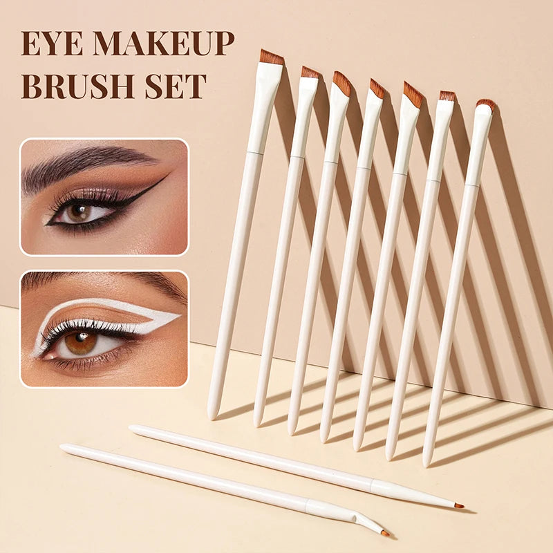 1/3/7/9pcs White Upgrade Blade Eyeliner Brush Eye Makeup Brushes Set Ultra Thin Fine Angle Flat Eyebrow Precise Detail Brush Zpaxo