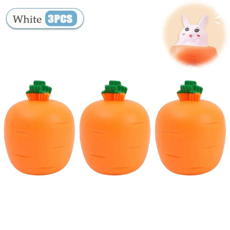 Easter Carrot Rabbit Fidget Toys Squeeze Ball Kids Relieve Stress Up Zpaxo White-3PCS