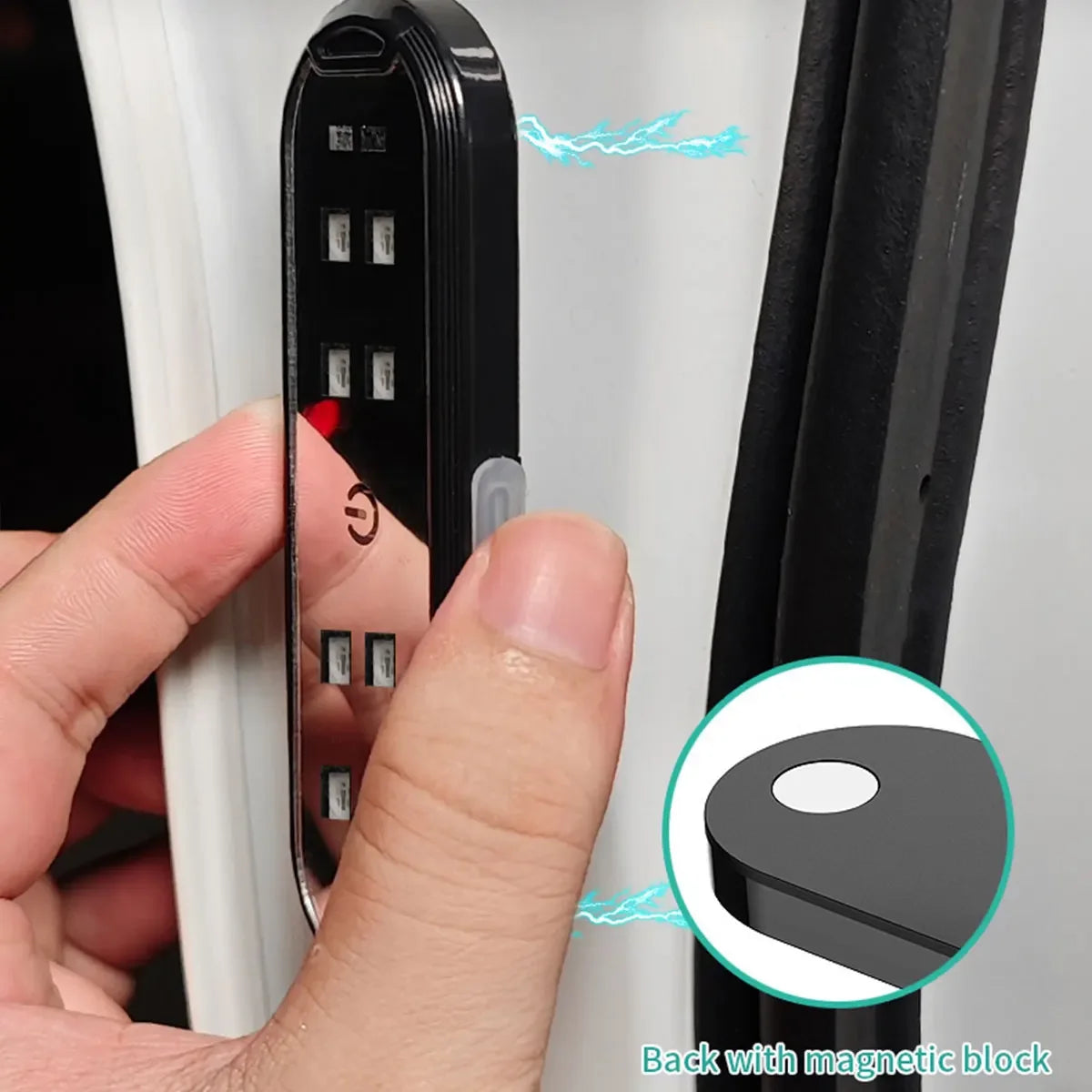 2Pcs Wireless RGB Car LED Door Lights with USB Magnetic Auto Ambient Lamp Welcome Projector and Door Sill Warning Puddle Light Zpaxo