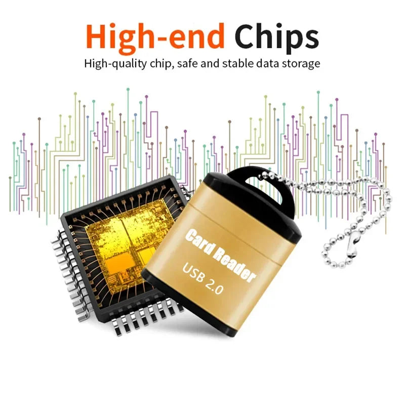 Mini USB 2.0 TF Memory Card Reader Adapter for PC & Laptop