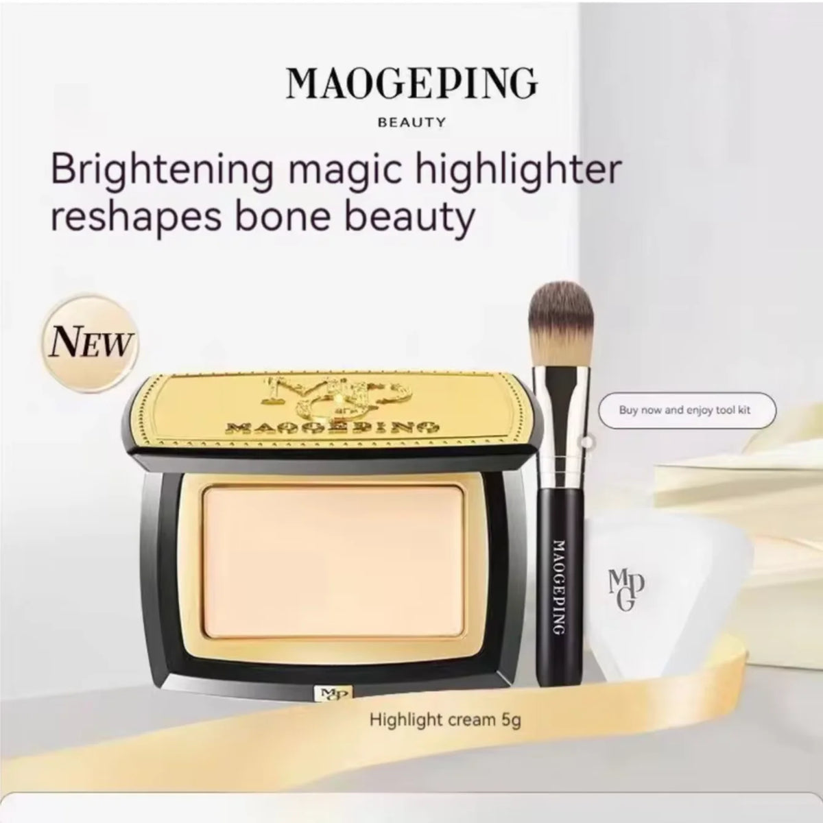 Maogeping Face Highlight Cream Light Shadow Sculpting Powder Zpaxo With Tools