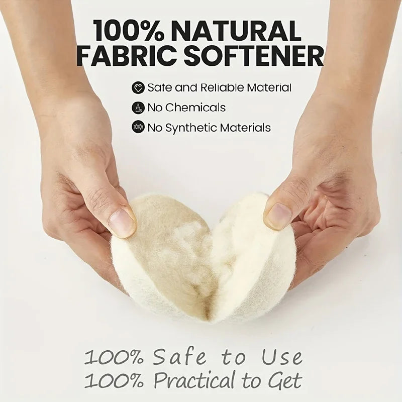 3/6-Pack Wool Dryer Balls Handmade Drying Balls Dryer Reusable Natural Fabric Softener Reduce Wrinkles and Decrease Drying Time Zpaxo