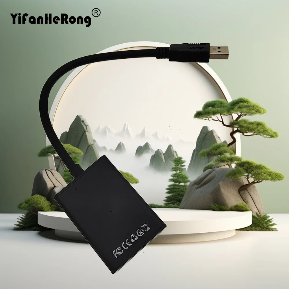 USB A Male to HDMI-Compatible Female Adapter USB 3.0 to HDMI-Compatible Converter 1080P External Graphics Video Card Cable Zpaxo Default Title