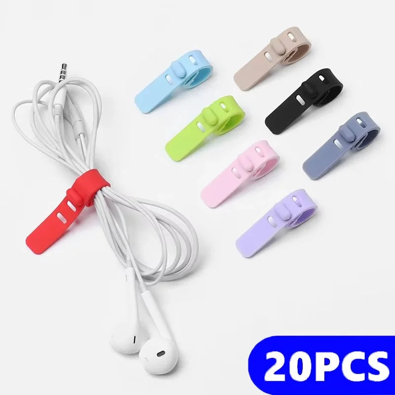 Silicone Cable Strap Wire Organizer Earphones Mouse USB Reusable