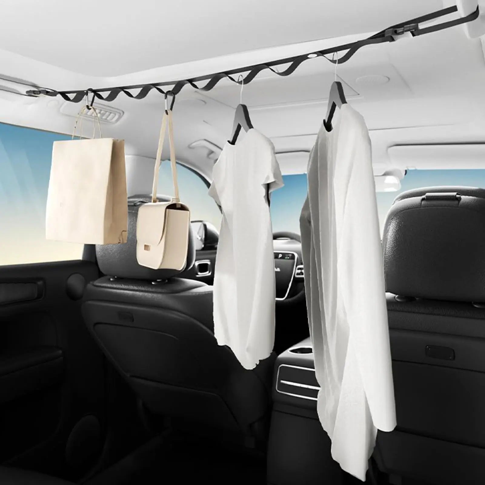 Portable Car Clothes Hanger Rope Large-Bearing Car Clothesline Adjustable Clothes Storage Hanger for Traveling Clothesline Zpaxo