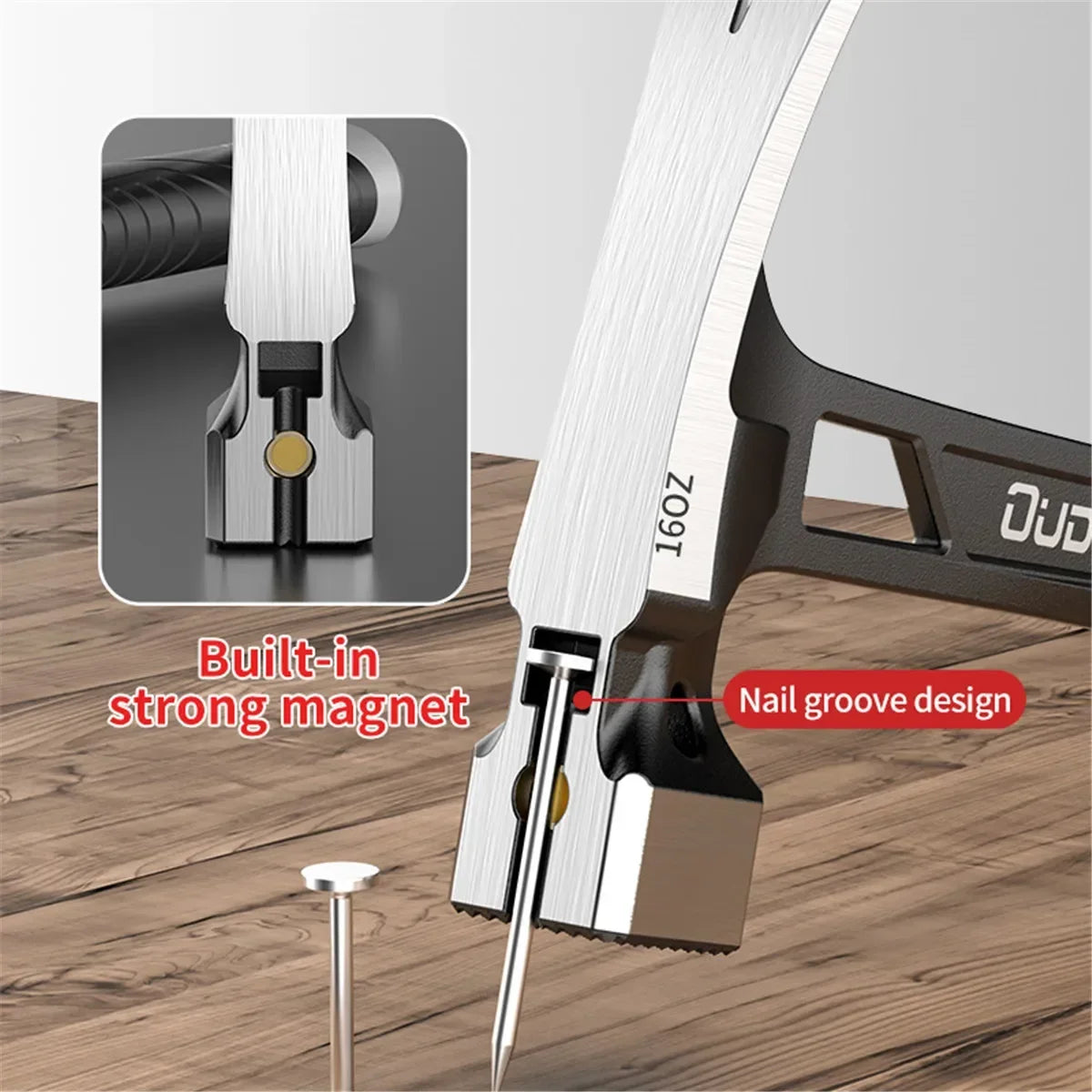 Multifunction Magnetic Claw Hammer Woodworking Non-slip Shockproof