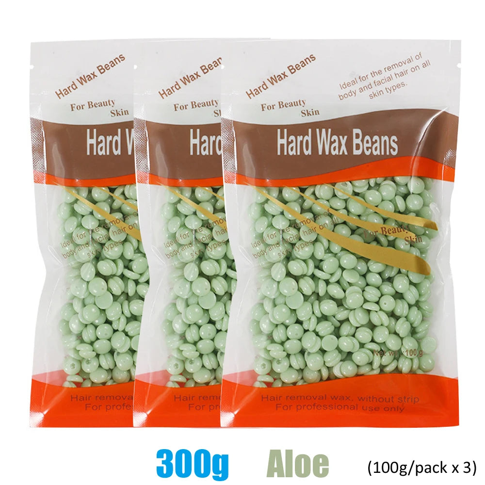 Hard Wax Beans Hair Removal – 500g/300g/50g Unisex Depilatory Wax Beans Zpaxo 300g-Aloe