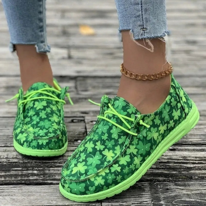 Trend Women Loafers Round Toe Comfortable Sneakers Women Lightweight Designer Canvas Shoes Autumn Casual Daily Ladies Flat Shoes Zpaxo Emerald green 36