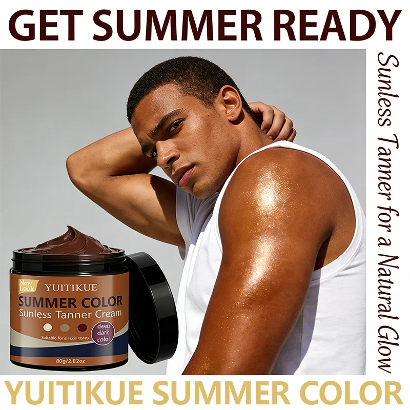 YUITIKUE Sunless Tanner Cream – Deep Dark Tan for All Skin Self Tanning Cream Zpaxo