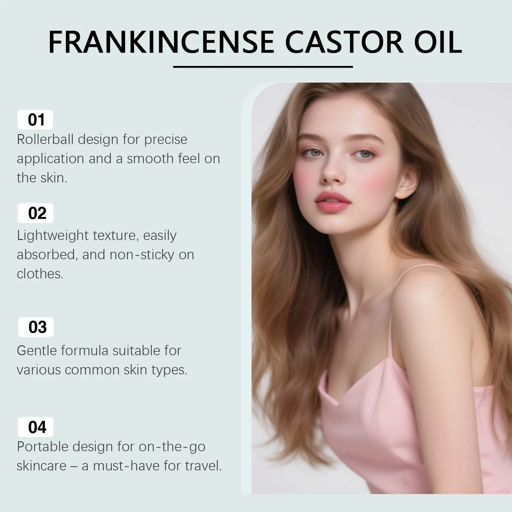 Frankincense Castor Oil Roll-On | Soothing Nourishing Skin Oil Roll-On Body Oil Zpaxo