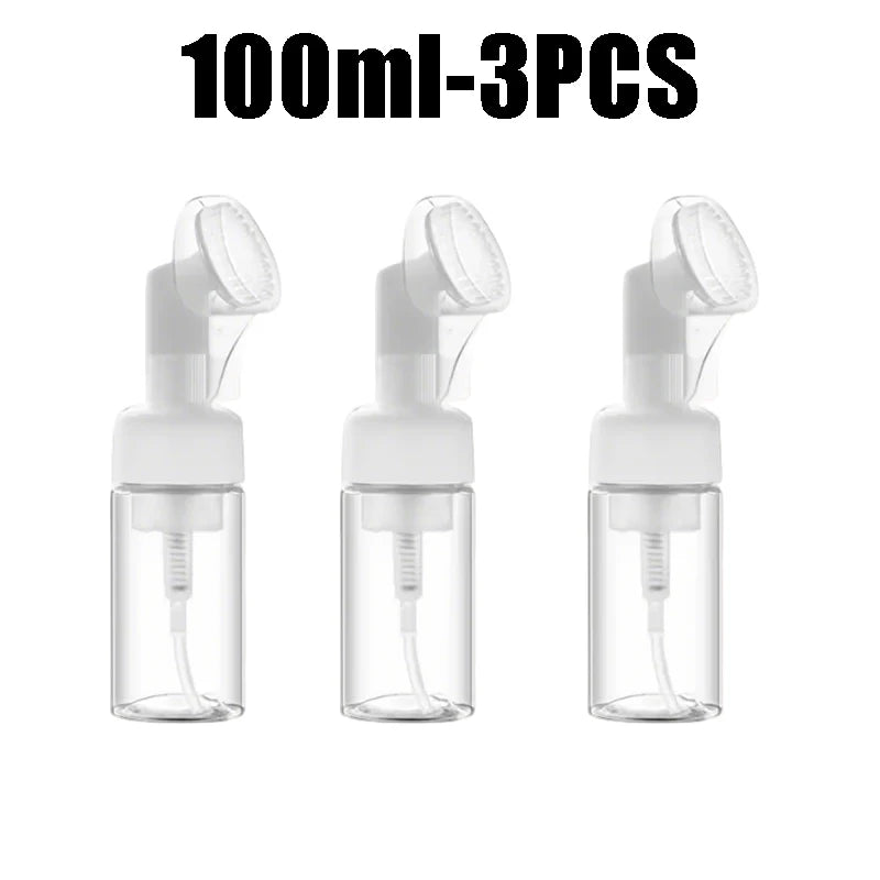 Foaming Gel Dispenser Refillable Press Pump Facial Cleanser Hair Wash Zpaxo 100ml-3PCS