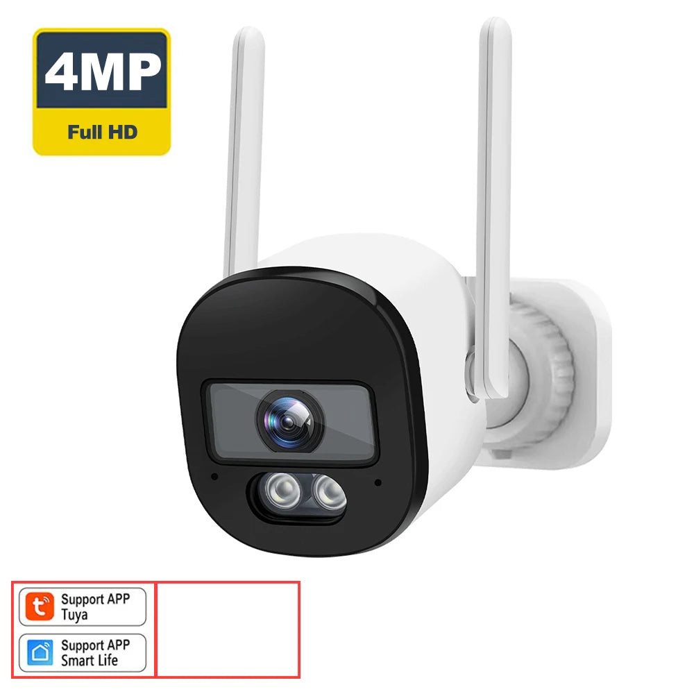 Tuya 4MP Bullet Security Camera Wifi 2K Outdoor Video Cameras Zpaxo Tuya Camera US Plug