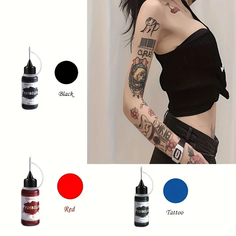 Colorful Tattoo Juice Paste,Easy-to-Use Henna Tattoo For Body Paint DIY Tattoos Temp, DIY Fake Tattoo Semi Permanent For Women Zpaxo