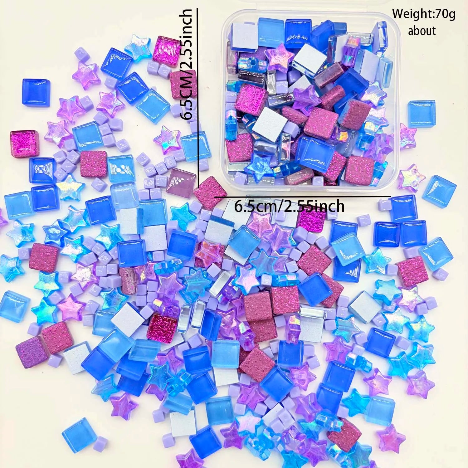 1 Box Glitter Multicolor Mosaic Tiles Handmade Craft Mosaic Crystal Glass Supplies Art Mosaic Making Home Decor Zpaxo B