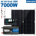SOECOPO 7000W Solar Power System 12V to 110V 220V AC 100A Controller 300W Panel Inverter for Home RV Camping CE/RoHS Certified Zpaxo Solar Kit 220V
