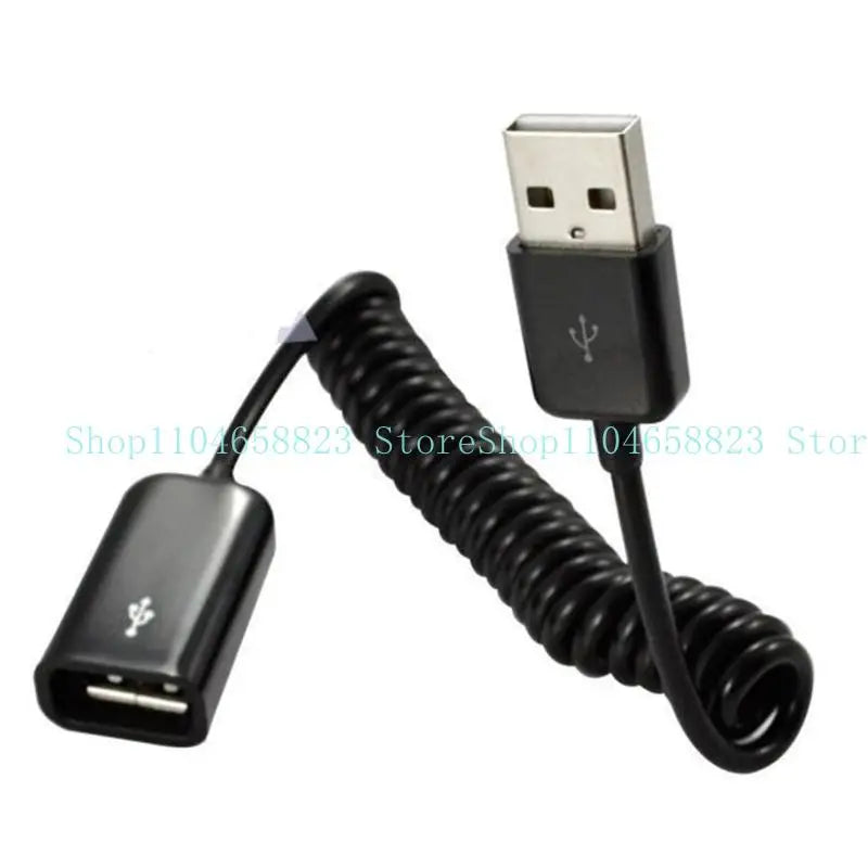 652F Spring Loaded USB2.0 Male to Female Extender Cord For Charging Data Transmission Zpaxo