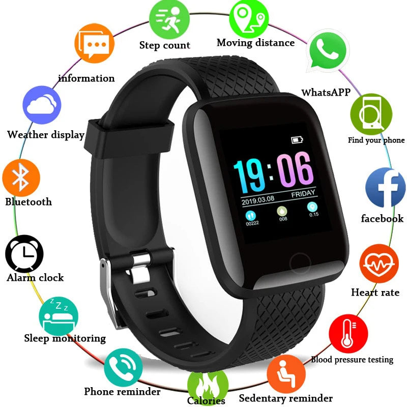 116 plus Smart Bracelet Waterproof Smart Watch Step Counting Multi Sport Mode Message Reminder Heart Rate Monitor Blood Pressure Zpaxo