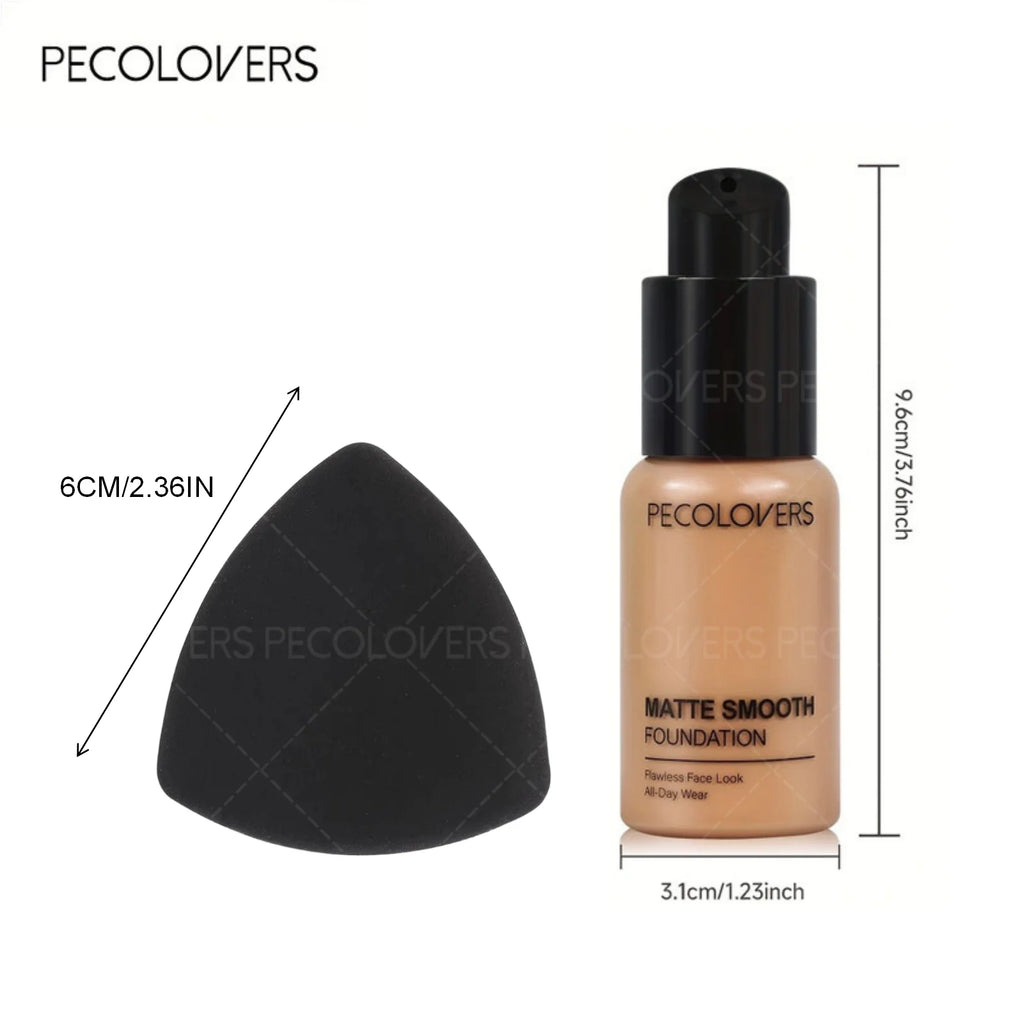 2PCS/Set Waterproof Liquid Foundation and Puff, Hydrating, Moisturizing Liquid Foundation, Long-Lasting , Dark Circle Concealer Zpaxo