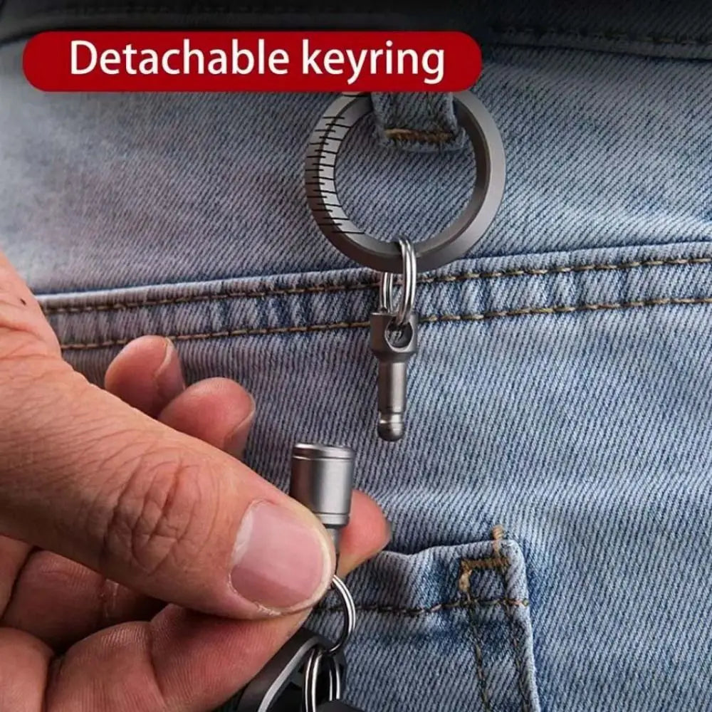 Double Ring Titanium Alloy Keychain Detachable Design Mini Mini Rotary Buckle Rotary Mechanism Quick Release Keychain Zpaxo
