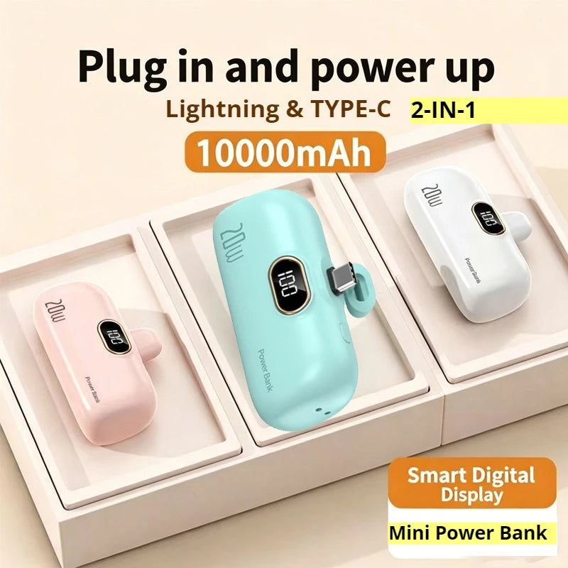 Mini Power Bank 10000mAh PowerBank Fast Charging Portable Charger for IPhone 17 16 15 14 Xiaomi Samsung Poco External Battery Zpaxo