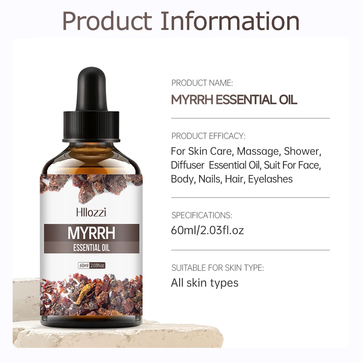 100ml/60ml/30ml Myrrh Essential Oil Skin care essential oils Suitable for all skin types Long-lasting fragrance Aromatherapy Zpaxo