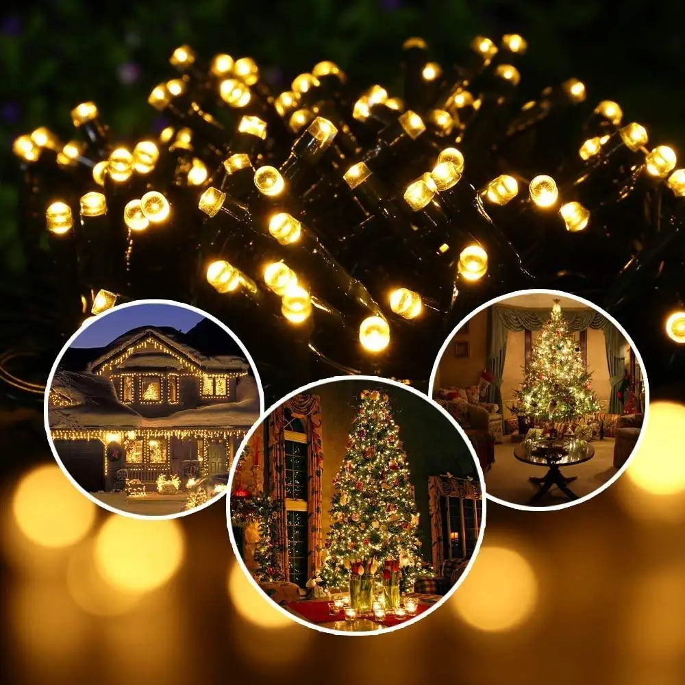 Solar Fairy Lights String Outdoor Waterproof RGB Upgraded Panel Lamp Zpaxo