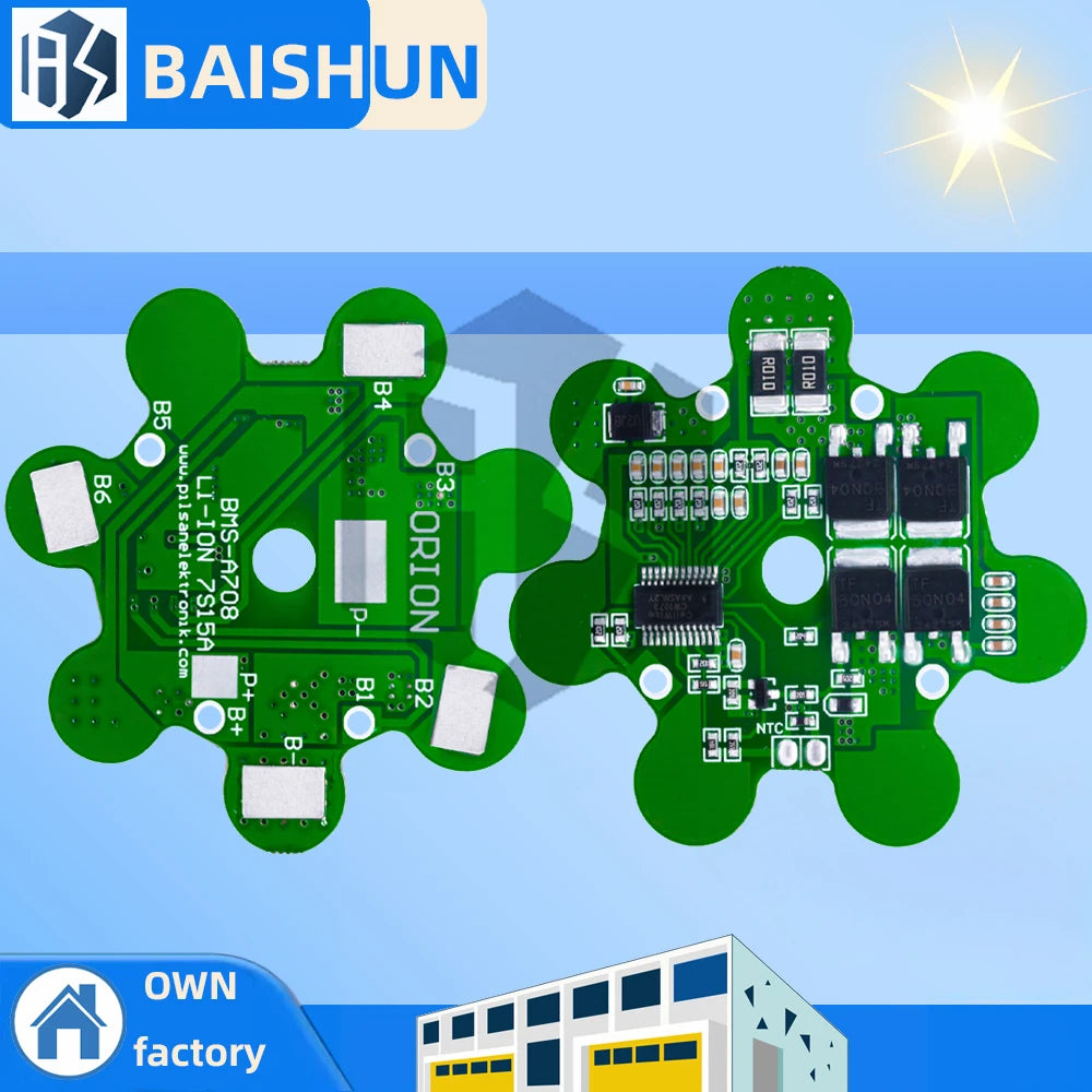 25 9V 7S 15A Balanced BMS PCM Lithium Battery Protection Board 24V Zpaxo Default Title