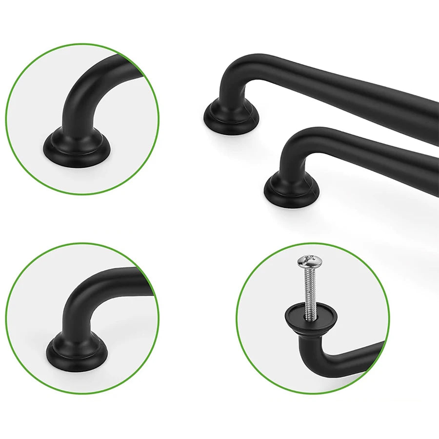 1/2Pcs Black Cabinet Handles Aluminum Alloy Cabinet Pulls Drawer Knobs for Kitchen Bathroom Closet Cupboard Wardrobe Hardware Zpaxo