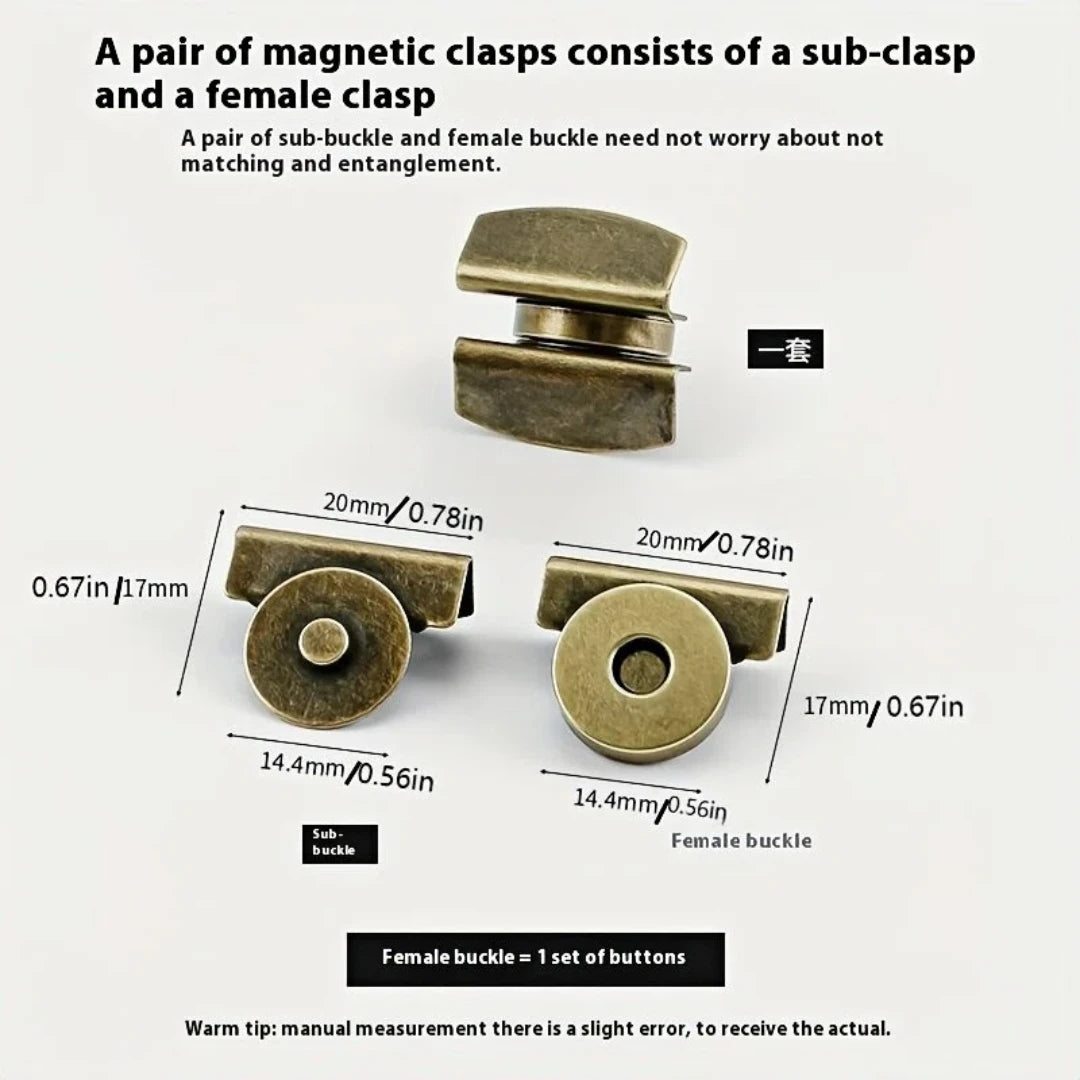 Seamless Magnetic Button Magnet Buckle Hidden Snap Shoulder Bag