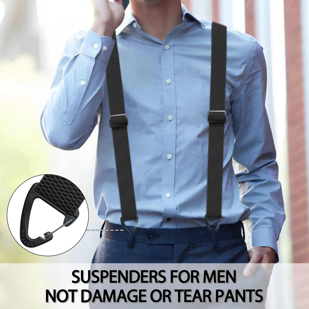 Hidden Suspenders for Men Heavy Duty Work Under Y Back Suspender Clothes 1.5 Inches with 3 Snap Loop Zpaxo