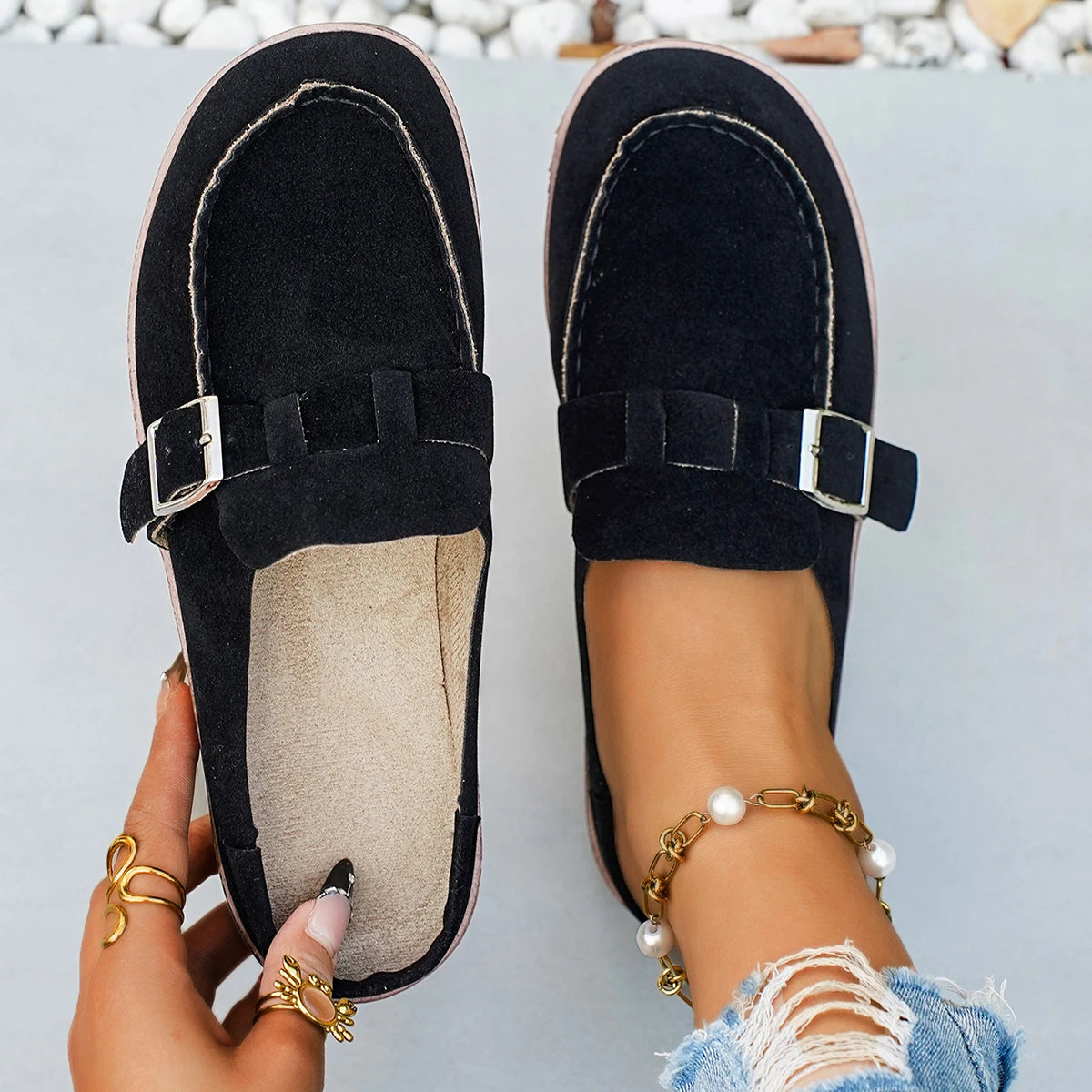 Women Mules Summer Half Slippers Large Size Slippers Women Covering Head Slip-On Shoes Outsole Simple Style Sandals Slides Women Zpaxo black 43