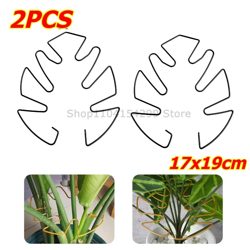 Large Monstera Plant Support Frame Sturdy Climbing Stems Leaf Stabilizer for Tall Houseplant Hanging Plant Stand Plants Holder Zpaxo Black-2pcs