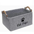 Felt Pet Toy Box, Dog Toy Box, Storage Basket Chest Organizer - Perfect For Organizing Pet Zpaxo GRAY