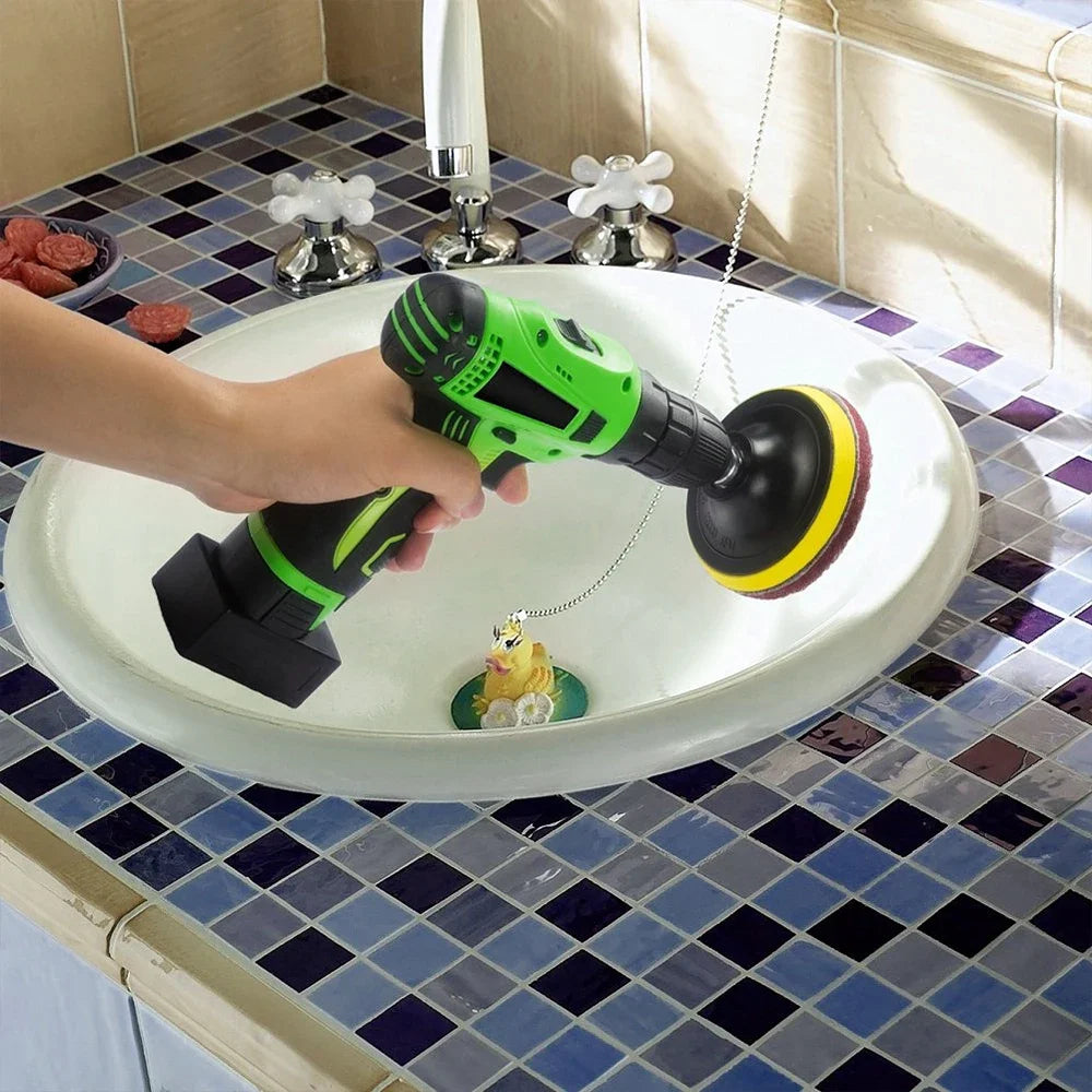 Power Scrubber Scouring Pad Rotary Tool Fitting Electric Soft Drill Pad Tubs Glass Stone Tile Cleaning Kit for Polishing Machine Zpaxo