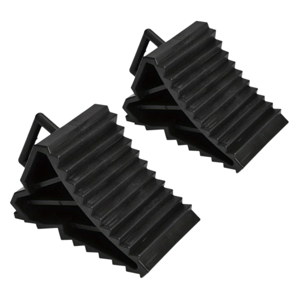 Handles Portable Wheel Chock Plastic Base Heavy Duty Stopper Non Slip Zpaxo 2 PC