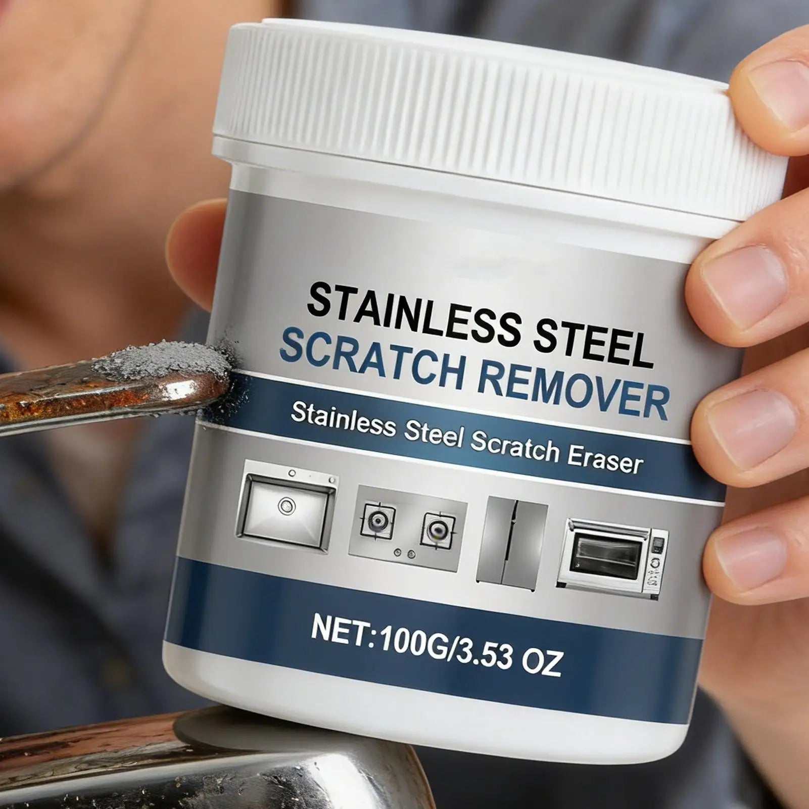 100g Stainless Steel Cleaning Paste Pot Pan Dirts Cleaner Oven Polishing Mental Scratch Rust Remover Cookware Cleaning Cream Zpaxo