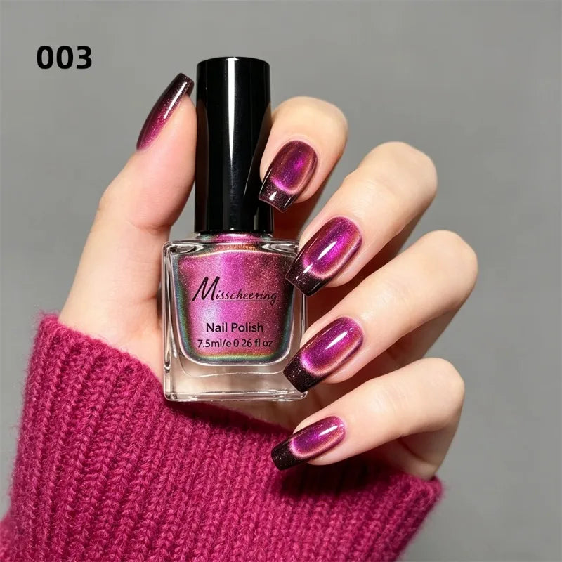 Iridescent Cat Eye Nail Polish Magnetic Polarized Gel No Lamp Baking Zpaxo 03