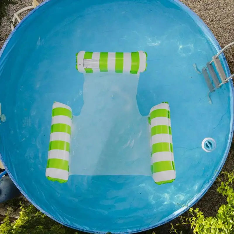 Pool Lounger Hammock Float Quick Inflation Blow Up Chair Swimming Zpaxo